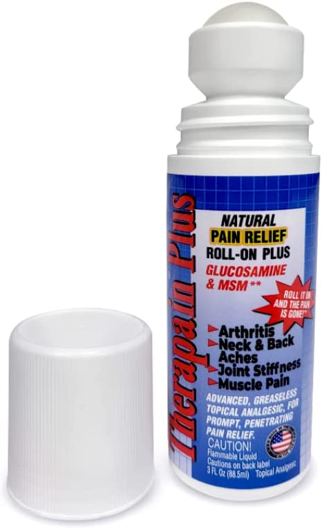 Therapain Plus - Penetrating Roll-On Formula for Rapid Pain Relief Plus 14,000 Mg of MSM and Glucosamine